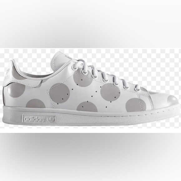 Adidas STAN SMITH White and Gray Polka Dot Sneakers Size 11